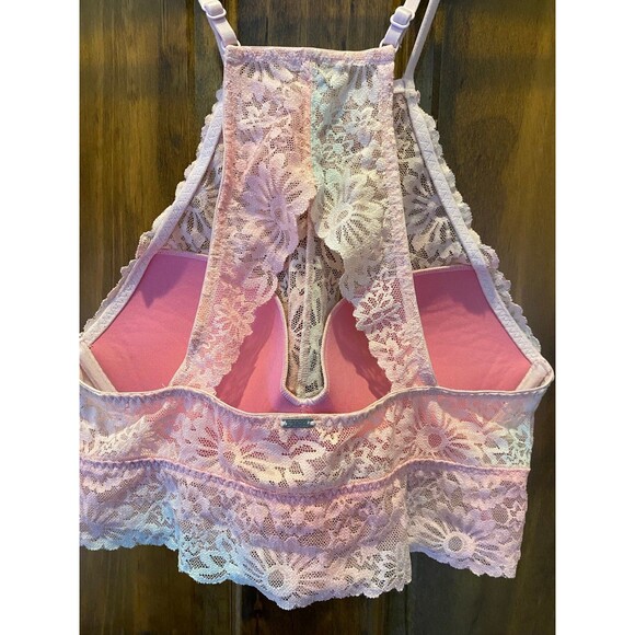 Victoria Secret Bralette  Bra Ombré Pink Lace Razorback Sexy Lingerie Sz Small - Picture 10 of 12